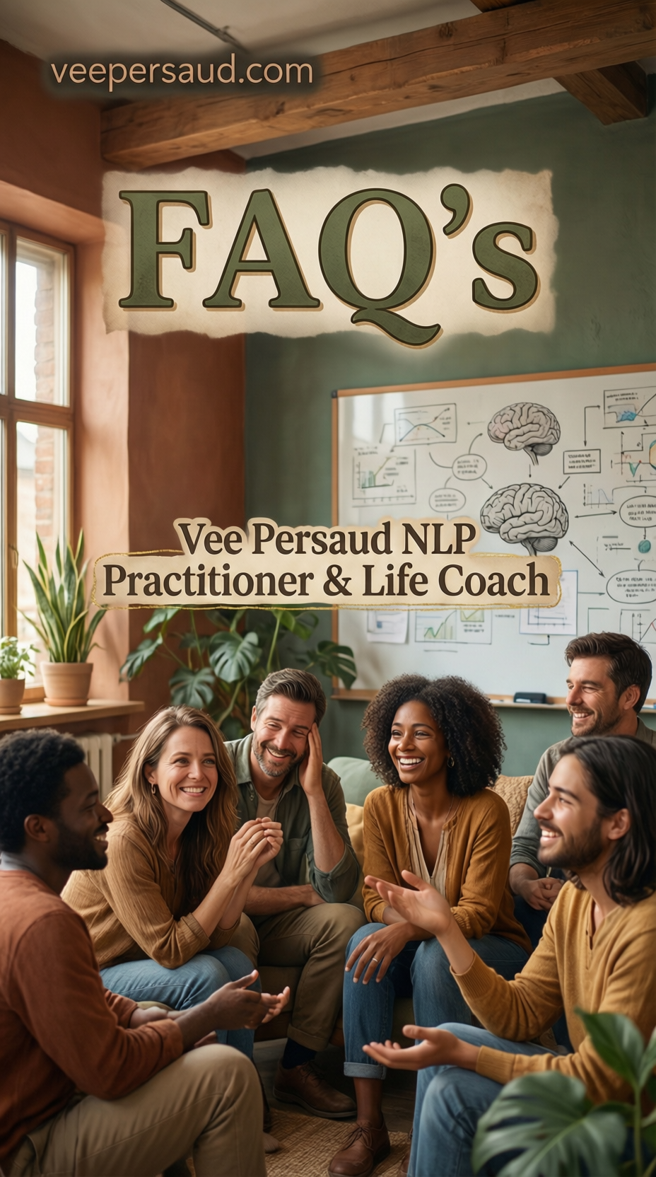 Vee Persaud, Certified NLP Practitioner and Life Coach, smiling warmly